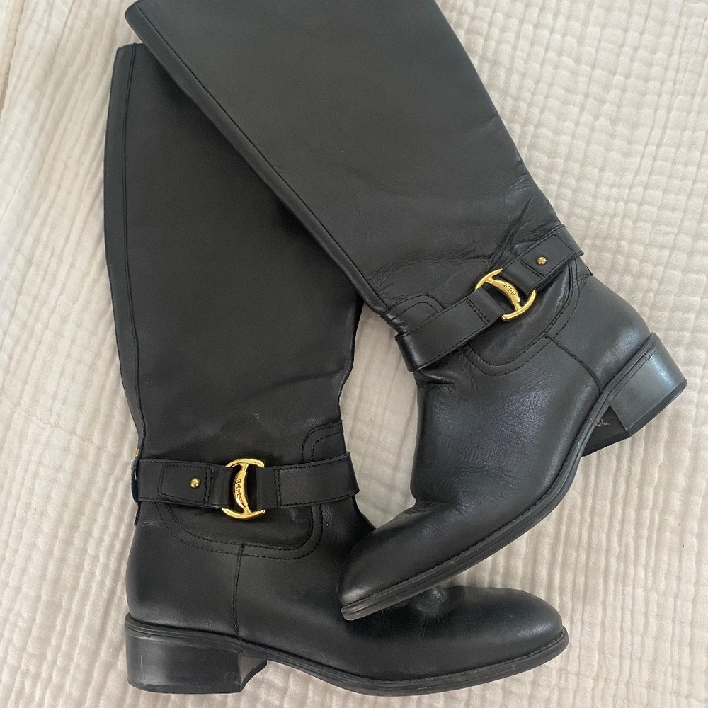 Black Ralph Lauren Leather Boots